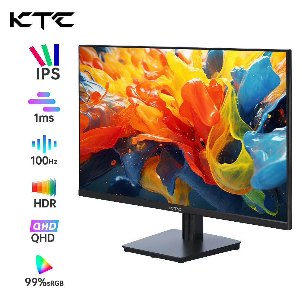 KTC H27T27 27inch QHD 100HZ-120Hz Gaming Monitor 2560x1440 IPS Fast Panel Screen 16:9 ELED 1ms GTG Response Time 99% sRGB HDR10