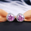 Huitan Luxury AAA CZ Stud Earrings For Women Romantic Elegant Female Daily Earrings 7 Colors Available Wholesale Dropshipping
