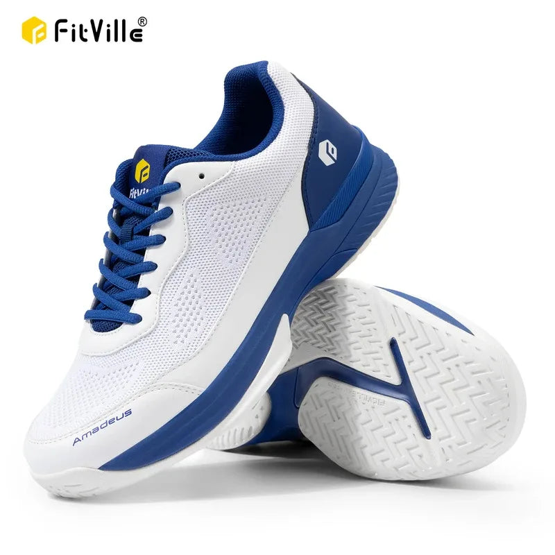 FitVille Men'S Tennis Shoes Wide Width 2E Professional Training Sneakers Breathable Non-Slip For Racquet Sport Arch Support