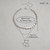 Trendy Y2K Star Pendant Necklace Vintage Goth Simple Multi Layered Metal Chain Necklace Women Charm Statement Jewelry Gifts