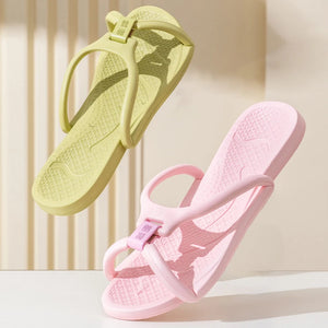 Summer Men Folding Slippers EVA Flip-Flops Women Trip Travel Portable Slippers Home Hotel Couple Bathing Slides Soft Beach Shoes