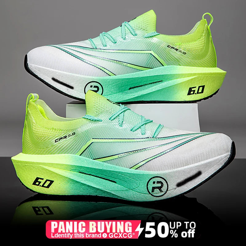 Running Shoes Carbon Board Speciality Marathon Men Sports Reticular Breathable Lightweight Women's Athletic Nonskid Sneakers