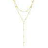Gold Plated Lariat Necklace for Women Double Laryer Long Chain Drop Pendant Choker Necklaces Fashion Gifts