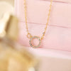 Fashion Trend Elegant Jewelry Simple Crystal Circle Pendant Necklace Golden Color Unquie Women Necklace Party Gift Wholesale