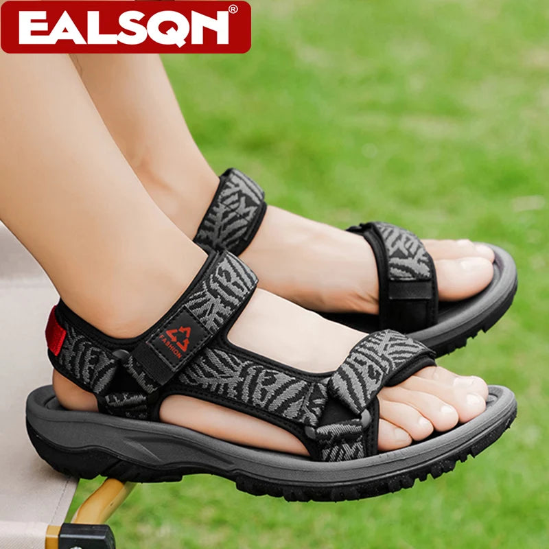 Men's Breathable Open-Toe Summer Sandals Lightweight Soft Sole Casual Beach Shoes for Outdoor Walking Non-Slip Size 40-45