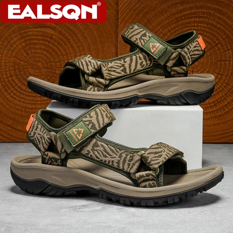 Men's Breathable Open-Toe Summer Sandals Lightweight Soft Sole Casual Beach Shoes for Outdoor Walking Non-Slip Size 40-45