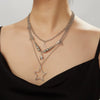 Trendy Y2K Star Pendant Necklace Vintage Goth Simple Multi Layered Metal Chain Necklace Women Charm Statement Jewelry Gifts