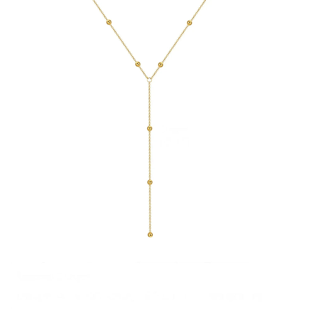 Gold Plated Lariat Necklace for Women Double Laryer Long Chain Drop Pendant Choker Necklaces Fashion Gifts