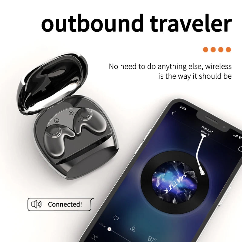 Waterproof Wireless Bluetooth 5.3 Headsets Mini headset Painless Call Noise Cancelling Thin Headphones Fit for Sleeping/Sports