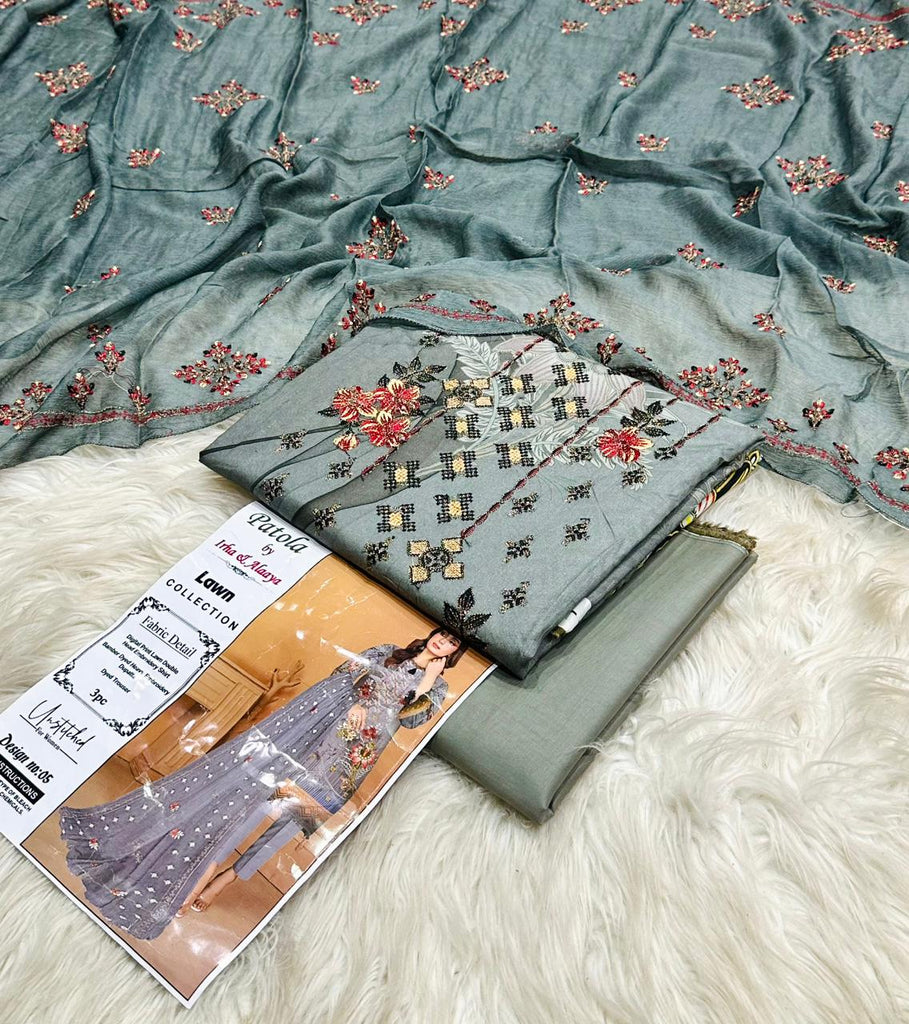 Lawn embroidery 3pcs