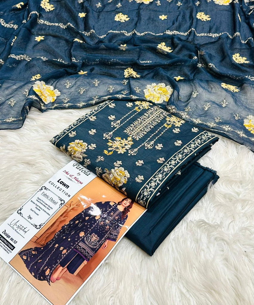 Lawn embroidery 3pcs